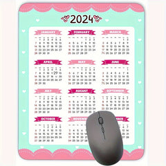 Pink Heart Mouse Pad - Non Slip Rubber Mouse Mat - 24.13 x 20.07 cm