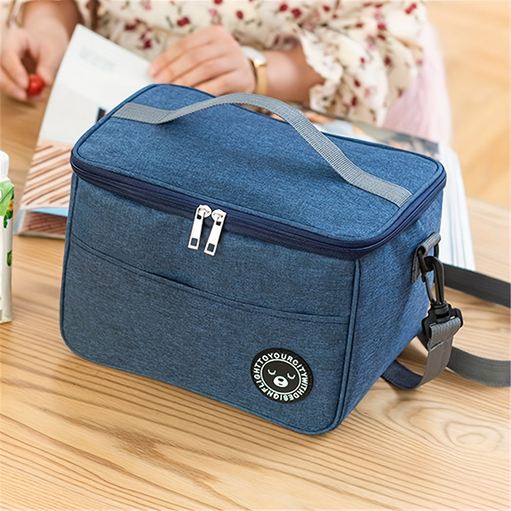 Large Capacity Portable Lunch Bag Cationic Oxford Cloth Thermal Bento Bag