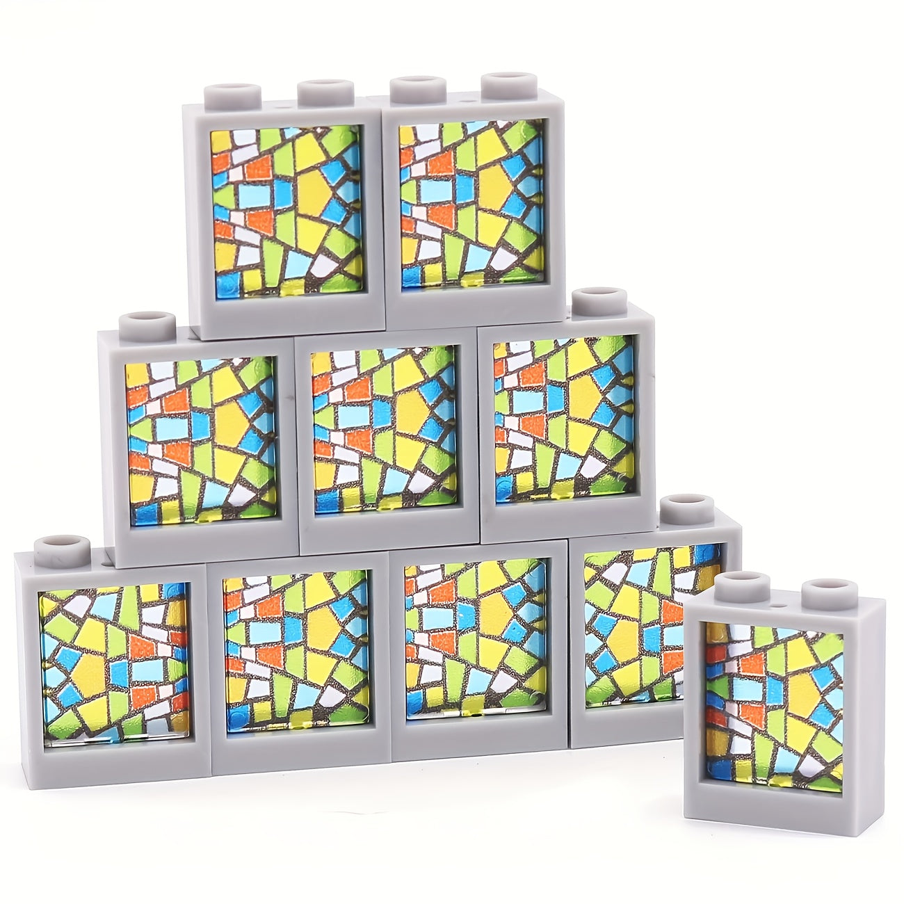 10pcs Window Frame Building Blocks 1x2x2 with Glass Panels