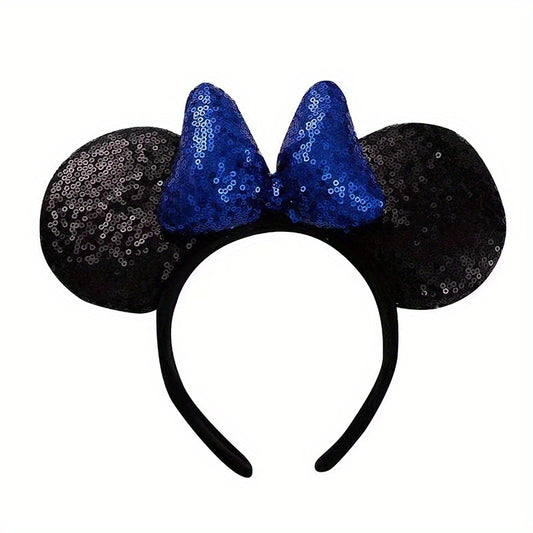 Cartoon Sequin Bow Mouse Ear Headband for Girls