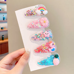 5pcs Sequin Transparent Hair Clips For Girls Hair Accessories