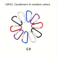 10pcs D type Lock Buckle Aluminum Alloy Bottle Hanging Hook For Camping