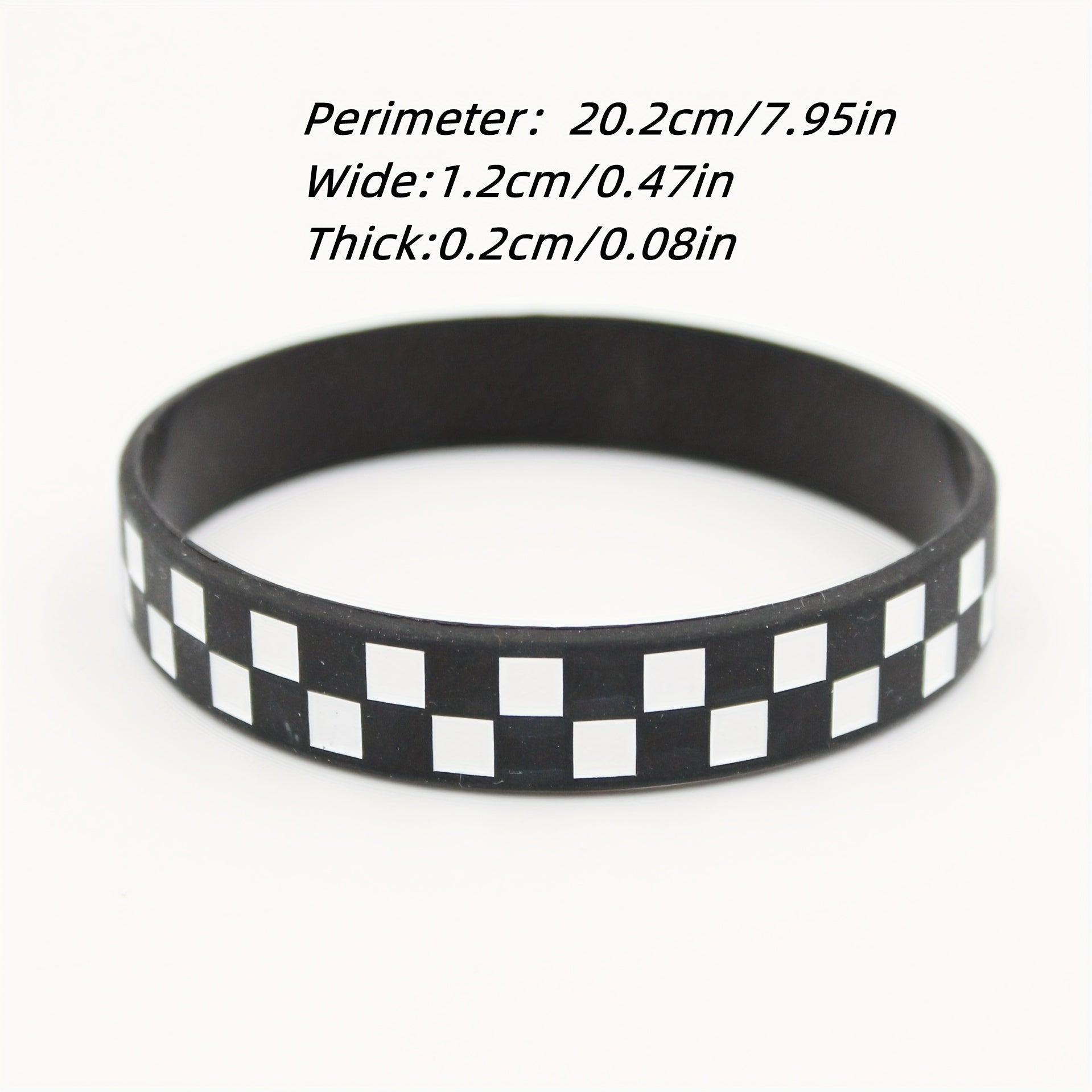 Stylish Checked Pattern Silicone Bracelet for Sports Fans