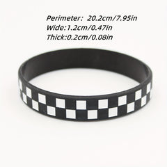Stylish Checked Pattern Silicone Bracelet for Sports Fans