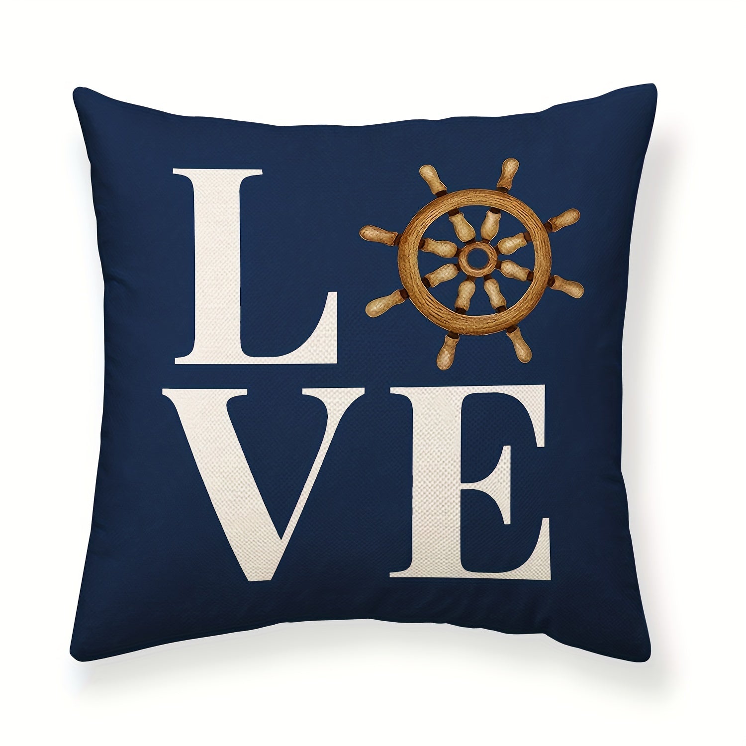 Polyester Linen Nautical Printed Throw Pillowcase Decor