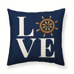 Polyester Linen Nautical Printed Throw Pillowcase Decor