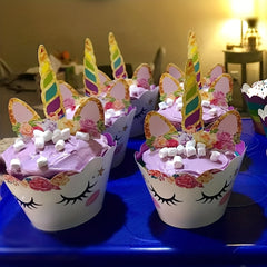 12pcs Unicorn Cake Toppers Cupcake Decorations Unicorn Themed Cake Decorations
