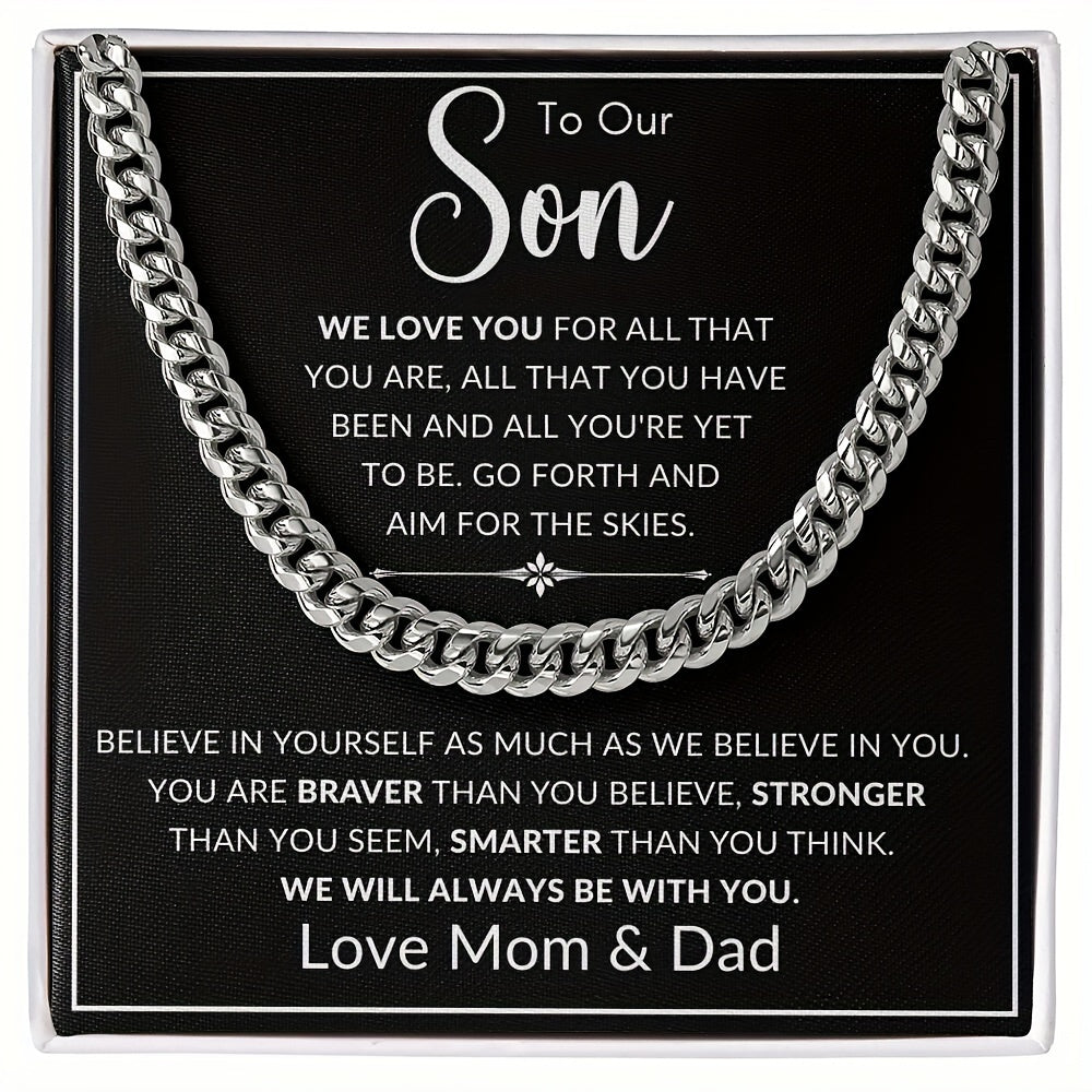 Link Chain To Our Son Bracelet - Son Birthday Gift from Mom