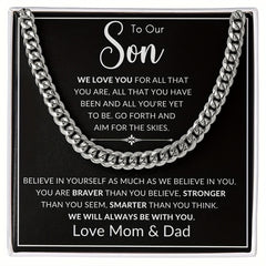 Link Chain To Our Son Bracelet - Son Birthday Gift from Mom