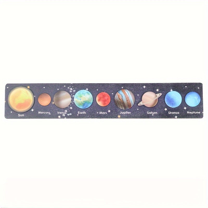 Wooden Solar System Puzzle Matching Board Educational Toy