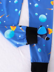 Kid's 2pcs Pajamas Astronaut Space Print Loungewear PJ Set