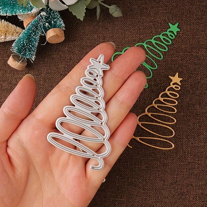 1pc Christmas Tree Metal Cutting Dies Happy Year Decoration Stencils DIY