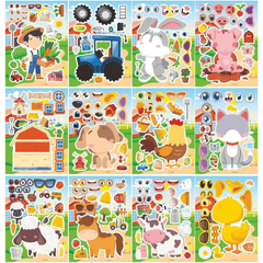 Farm Animal Stickers DIY Face Changing Stickers Party Favors
