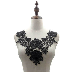 3D Hollow Lace Fabric Dress Applique Lace Neckline Sewing Trims DIY Lace Col