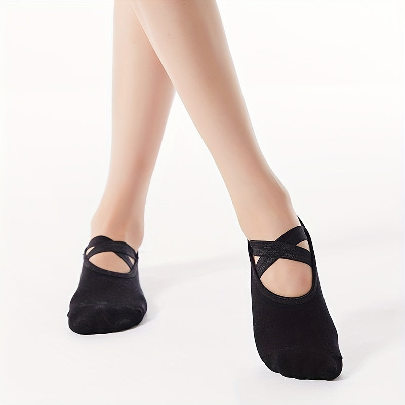 Women's Breathable Sports Socks Anti Slip Casual Yoga Cross Strap