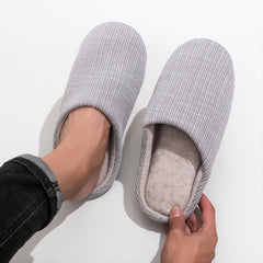 Men's Plush Cozy Slides Soft Slippers Non-Slip Home Shoes Winter