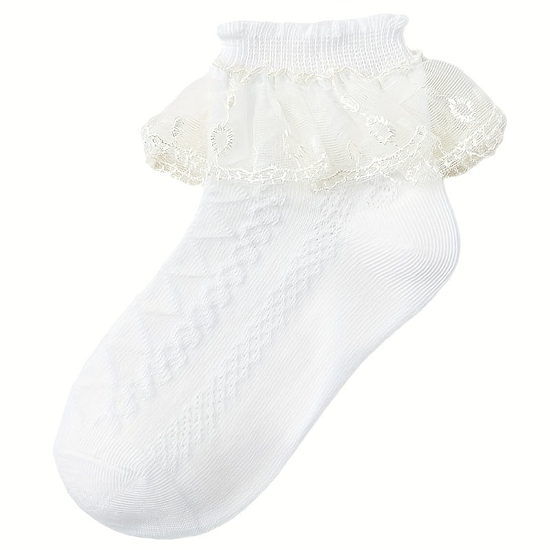 6 Pairs Multicolor Mesh Dance Princess Lace Short Socks Girls