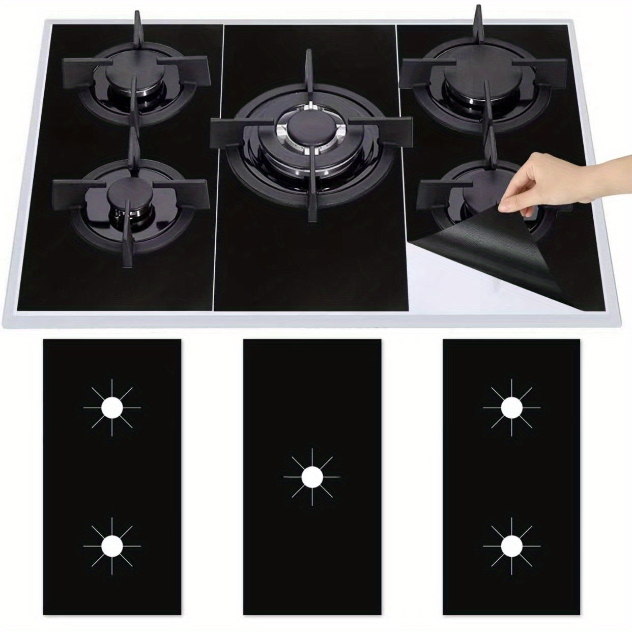 3pcs PTFE Gas Stove Mat Stove Protector Stove Cover Gas Stove Mat