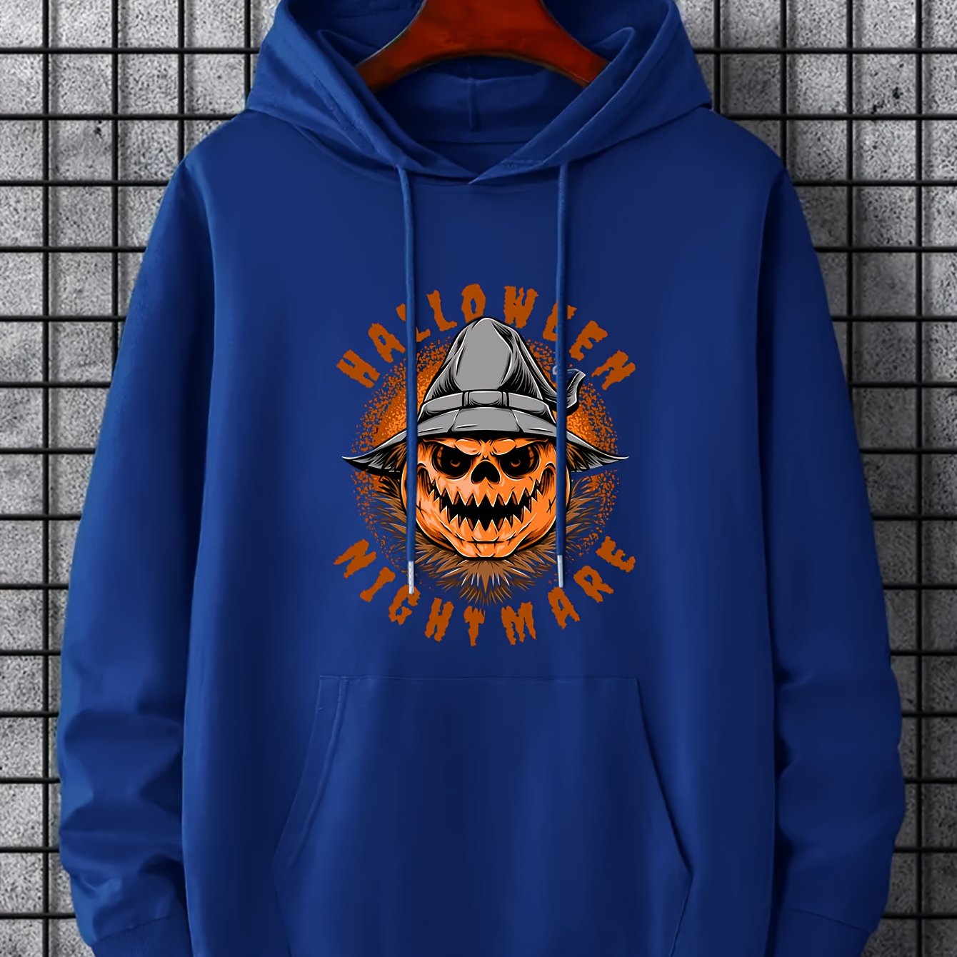 Men's Cartoon Pumpkin Graphic Hoodie Halloween Style