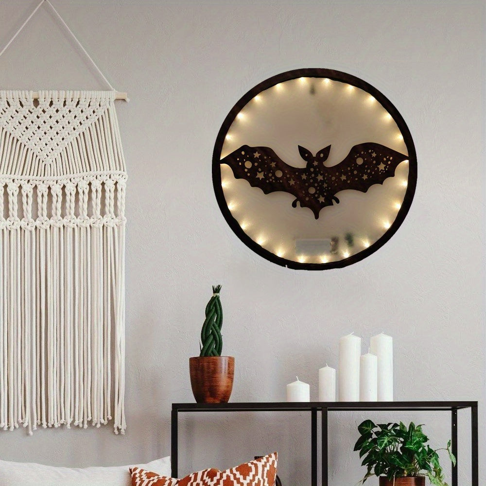 LED Lights Wooden Bat Series Wall Hanging Decoration