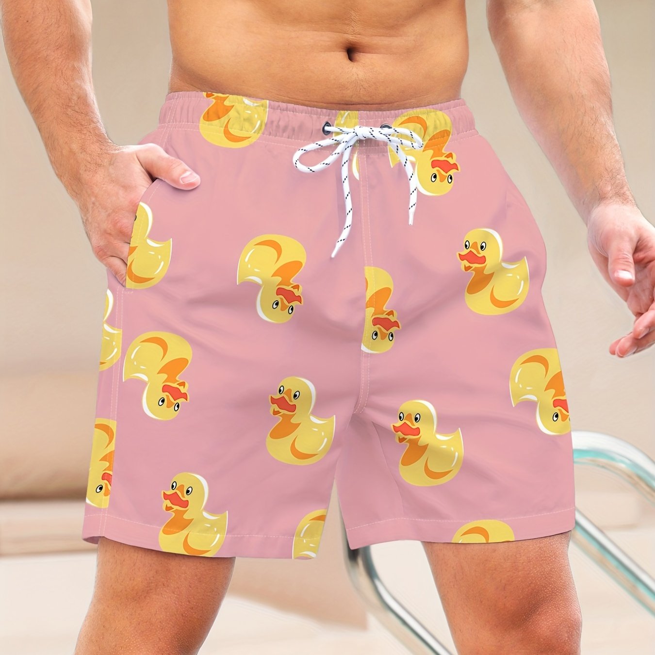 Men's Quick Dry Hawaiian Beach Board Shorts with Pockets
