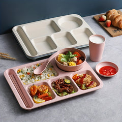 Outdoor Food Tray With Compartments Divided Dinner Plate