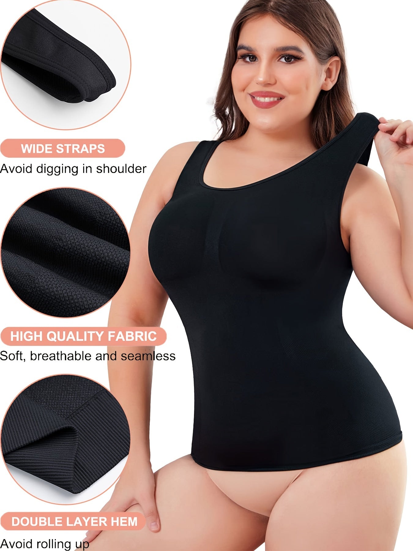 Compression Seamless Body Shaper Tank Top Solid Sports Activewear