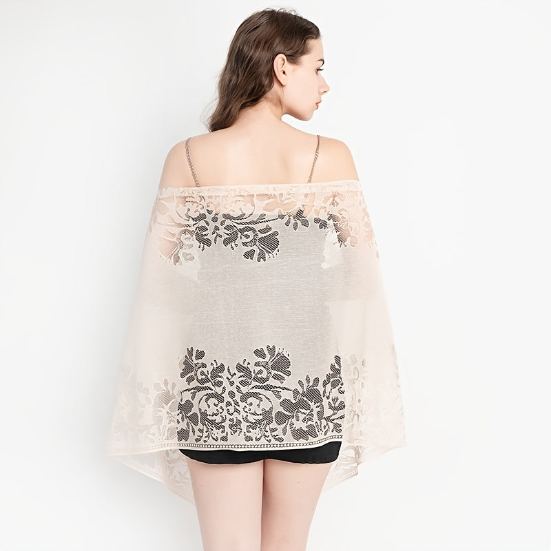 Silk Solid Lace Tassel Shawl Dress Scarf For Women