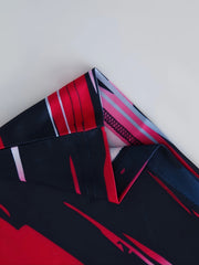 Men's Stripe Print Crew Neck Short Sleeve Soccer Club Uniform Shirt