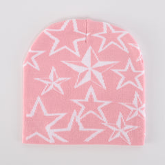 Pentagram Jacquard Y2K Beanie Solid Skull Cap