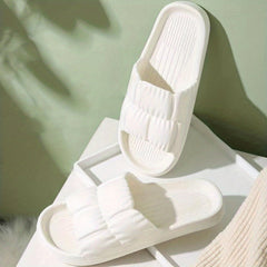 Women's Pleated Cloud Slides Soft Sole Non Slip Home Shower Slides