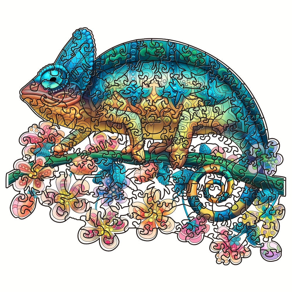 3D Chameleon Wooden Puzzle Model Assembly 4mm Thickness