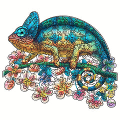 3D Chameleon Wooden Puzzle Model Assembly 4mm Thickness