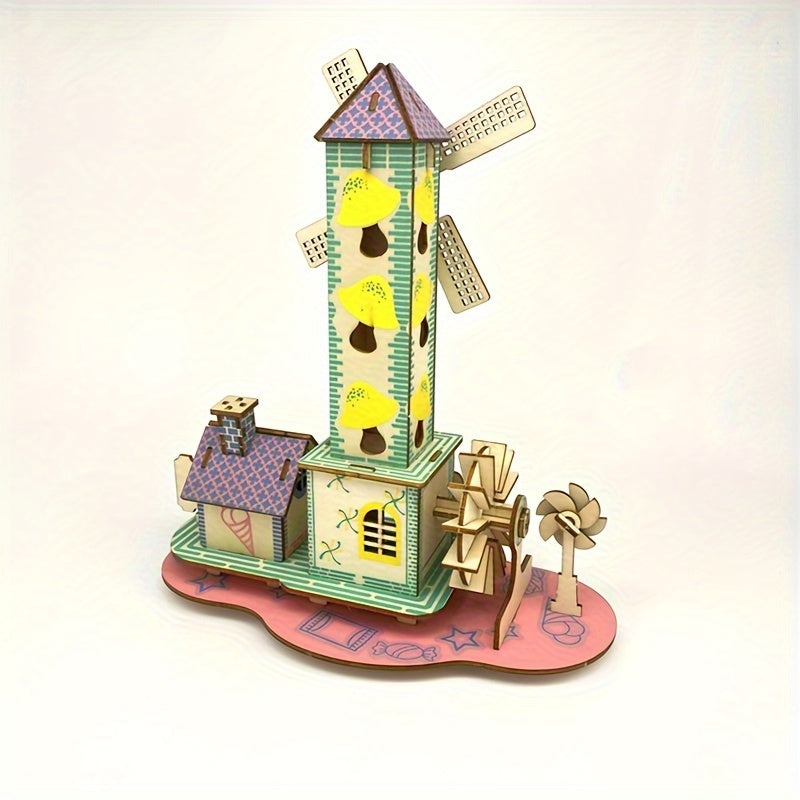 Wooden 3D Puzzle DIY Model Kit Brain Teaser Puzzle Kits