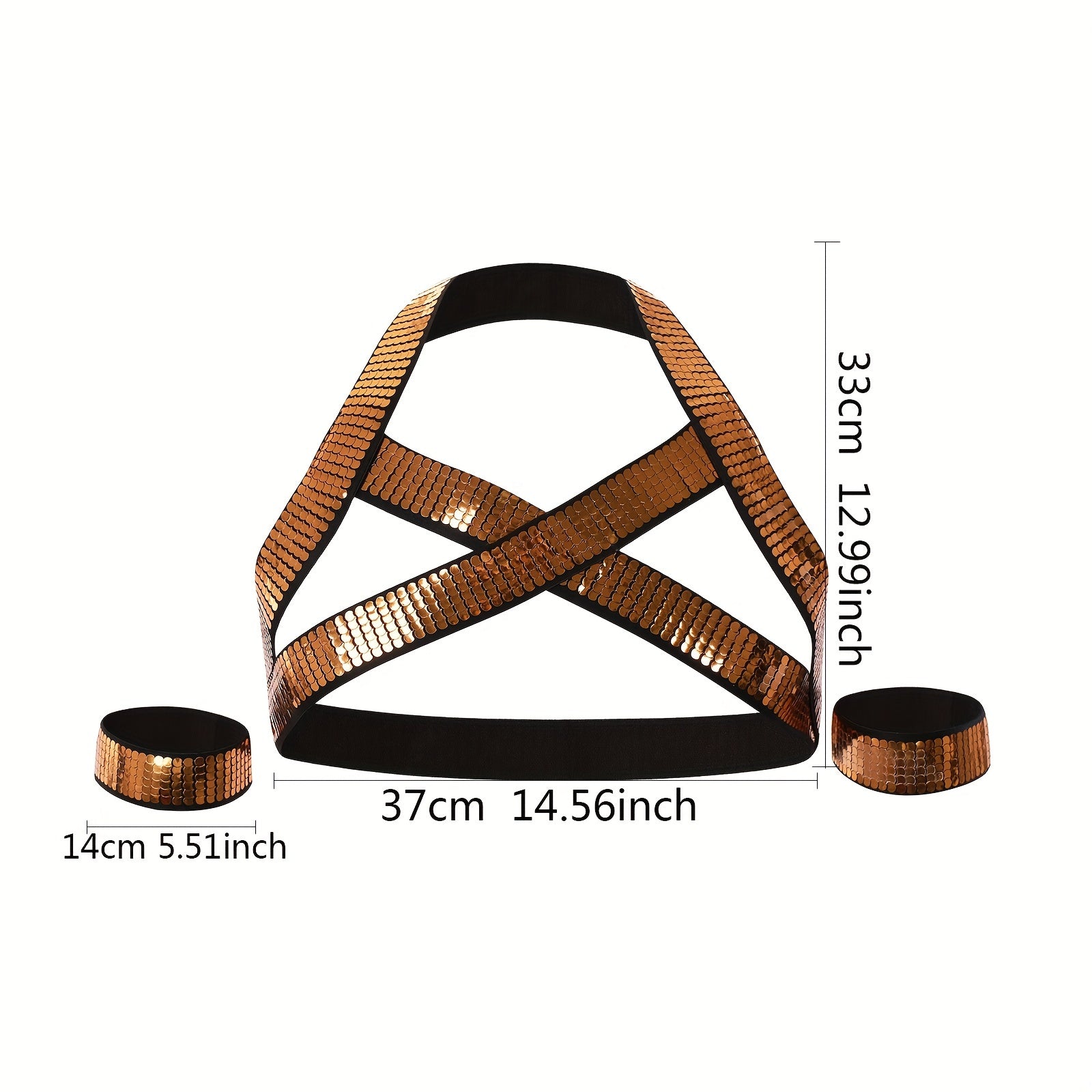 Men's Muscle Body Chest Harness and Arm Bands Set for Cosplay Party