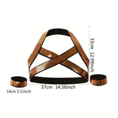 Men's Muscle Body Chest Harness and Arm Bands Set for Cosplay Party