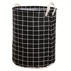 Foldable Laundry Basket Cotton Linen Fabric