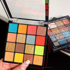 16 Color Eyeshadow Palette Matte Glitter Bright Blendable Dramatic Glamour Eye