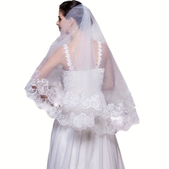 Bridal Veil With Comb Cape 1m Long Wedding Cloak Bride Shawl Tulle Cape