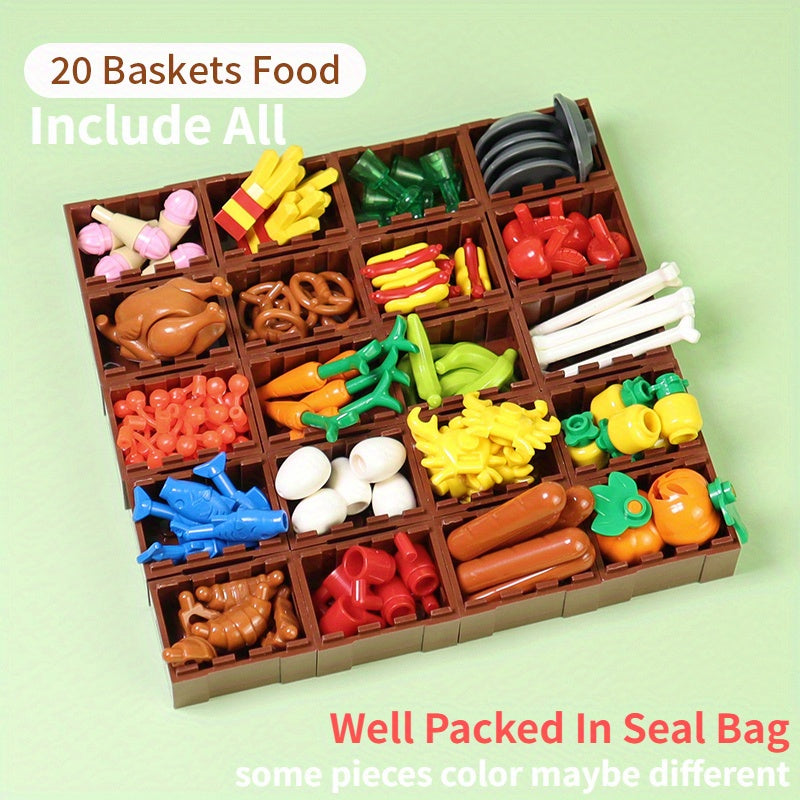 Food Building Blocks Hamburg Fries Chicken Hot Dog Fruit Accessories Toys