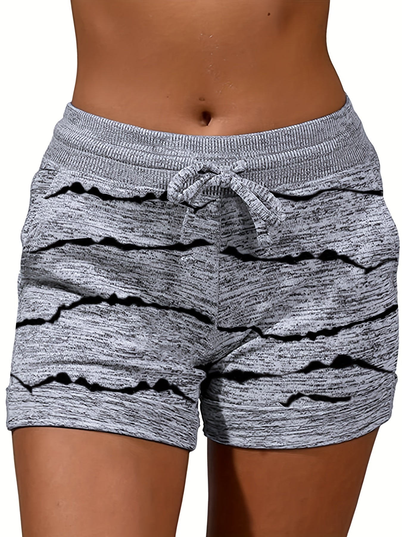 Striped Drawstring Shorts with Dual Pockets