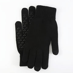 Men's Fleece Winter Touch Screen Gloves Thickened Warm Wool Knitted
