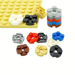 100pcs MOC Parts DIY 2x2 Round Plate with Cross Shaft Hole Toy