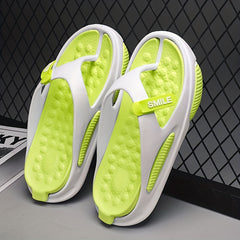 Men's Platform Thong Sandals Casual Smile Detail Non Slip Flip flops