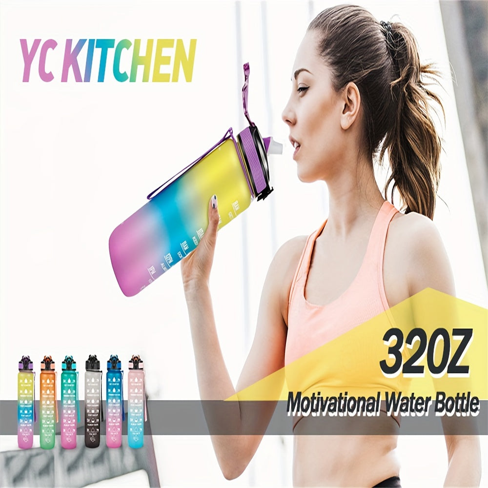 Sports Water Bottle Portable Leak-proof Plastic Water Cup with Straw