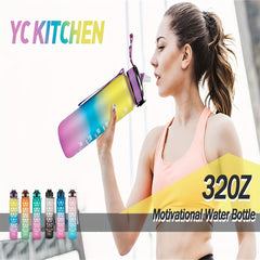 Sports Water Bottle Portable Leak-proof Plastic Water Cup with Straw