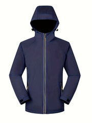Fleece Liner Hooded Outdoor Jacket With Zipper Pockets