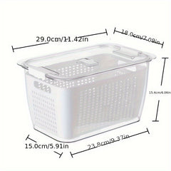 Double Layer Draining Basket Refrigerator Vegetable Storage Box