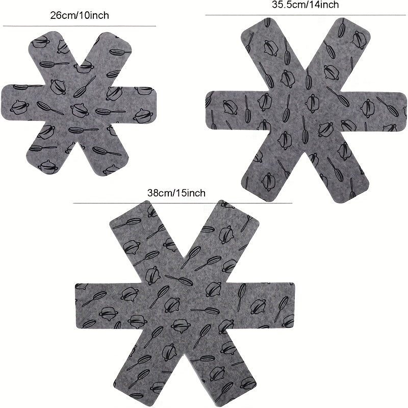 Anti Slip Pot and Pan Protectors 3 Sizes Gray