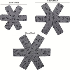 Anti Slip Pot and Pan Protectors 3 Sizes Gray